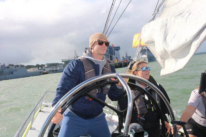 America's Cup Sailing on Auckland's Waitemata Harbour - The Auckland skyline from the water