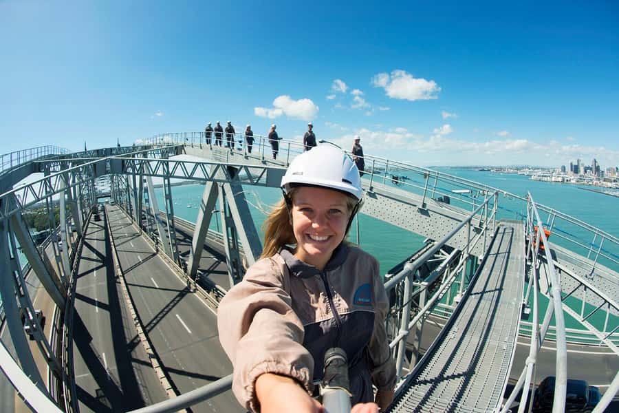 Auckland Harbor Bridge: Bridge Climb - Starting at the bridge base