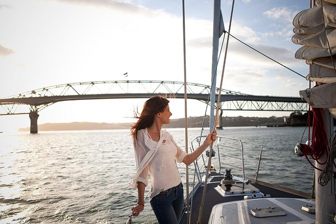 Auckland Harbour Sailing Experience - Auckland Bridge and the working harbor