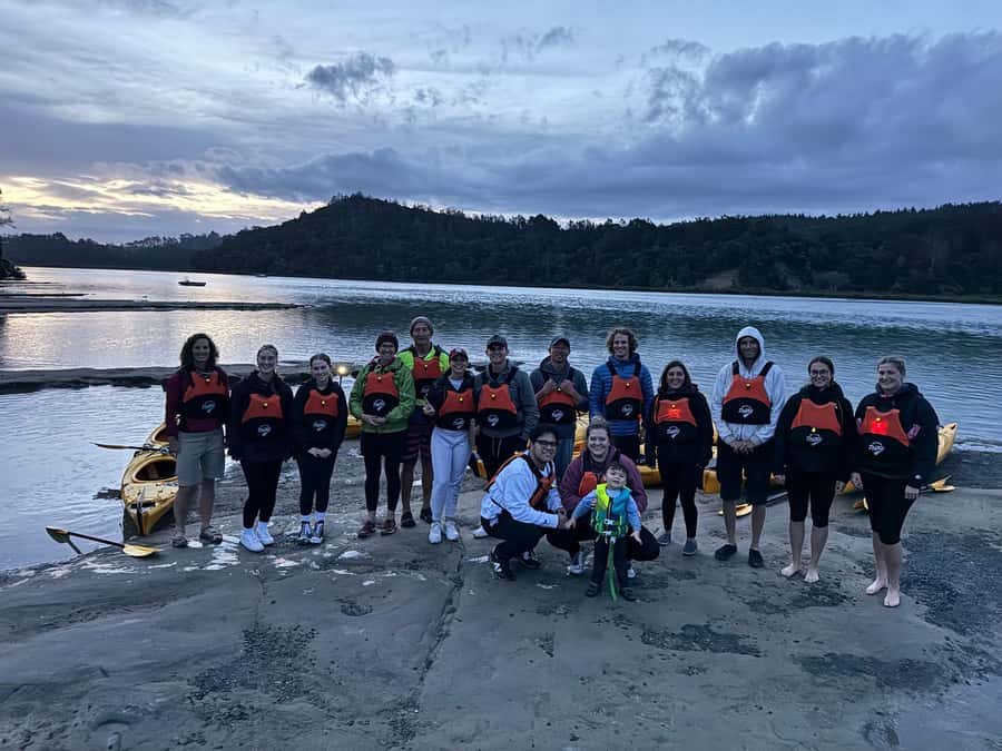 Auckland: Night Kayak Tour in Glowing Bioluminescent Waters - Stars above, glowing water below