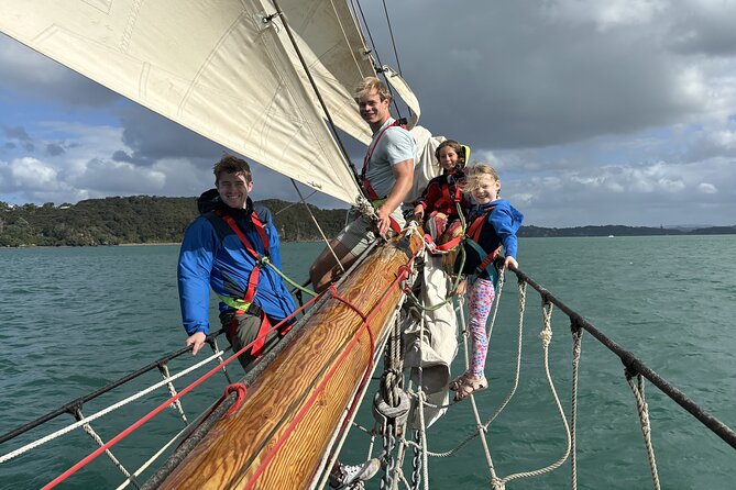 Bay of Islands Tall Ship Sundowner Sailing - The active choices: sails, helm, and rigging