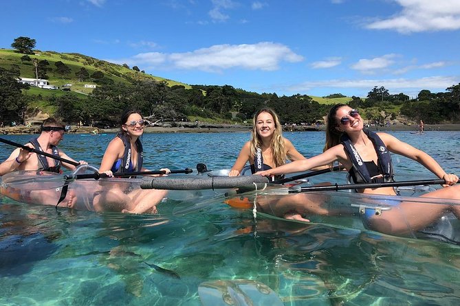 Clearyak hire at Goat Island Marine Reserve - Seeing Goat Island through a transparent kayak