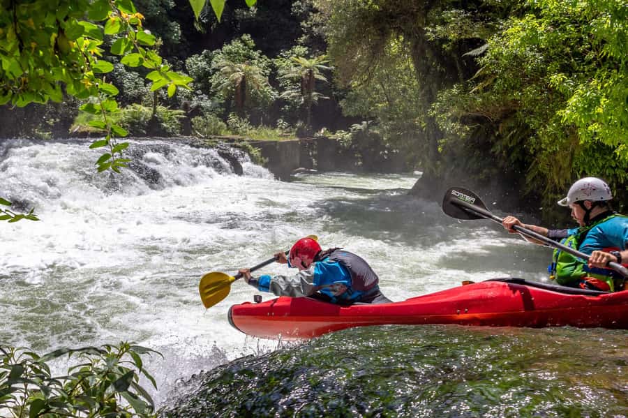 Epic Tandem Kayak Tour down the Kaituna River Waterfalls - One hour on the Kaituna River