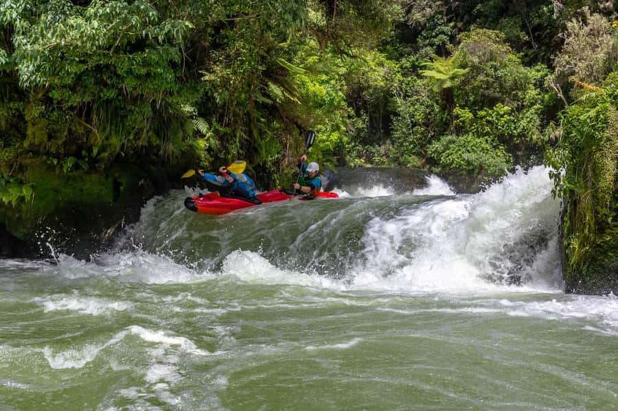 Epic Tandem Kayak Tour down the Kaituna River Waterfalls - Getting ready for a tandem kayak