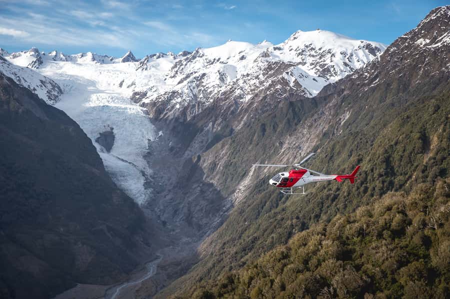 Franz Josef Glacier Helicopter Flight with Snow Landing - Flying from Franz Josef into the Southern Alps