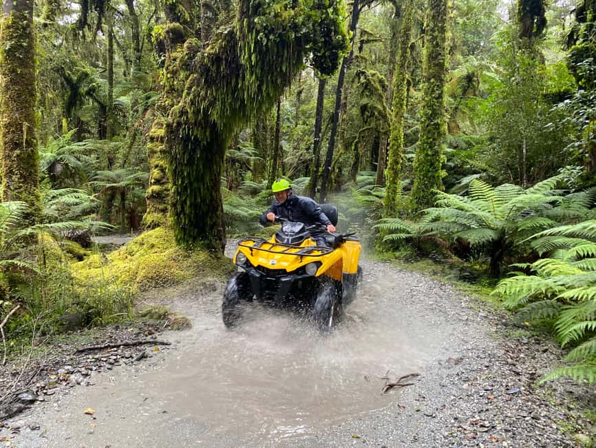 Franz Josef Town: Scenic Glacier Quad Bike Tour with Gear - Through the Jurassic rainforest tracks