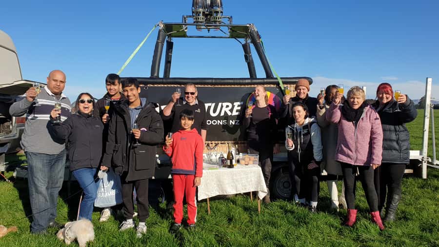 From Methven: Hot Air Balloon Flight in Canterbury with Wine - Landing, pack-up, and the sparkling wine toast