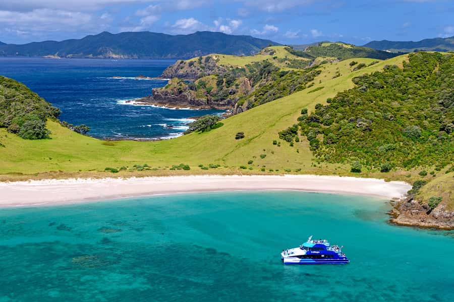From Paihia: Full-Day Bay of Islands Cruise - The Black Rocks and open-water views