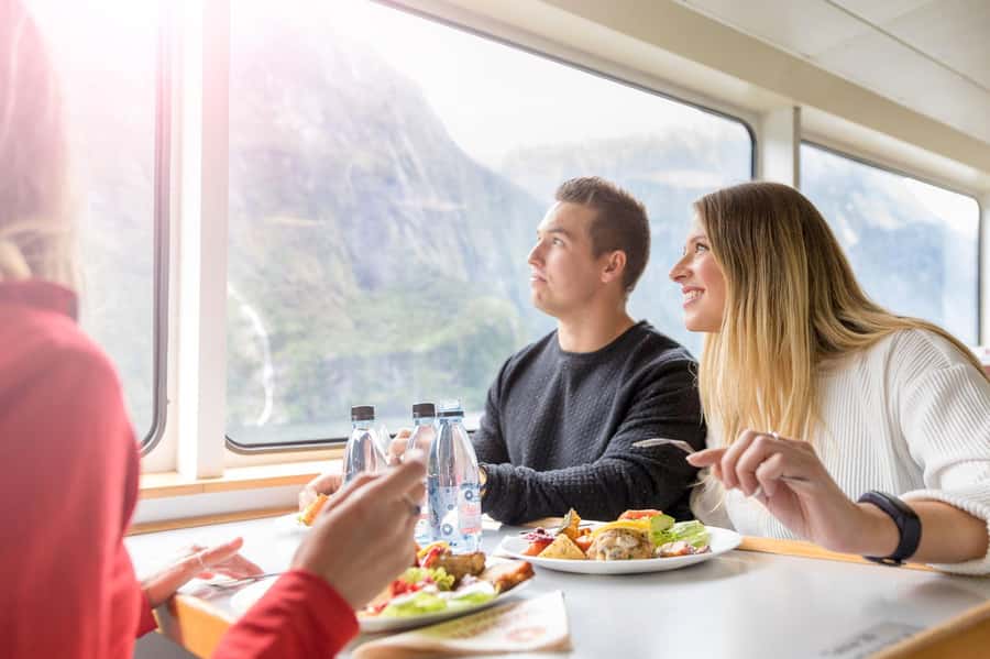 From Queenstown: Milford Sound Day Trip on Premium Coach - Food, coffee, and making the most of the cruise