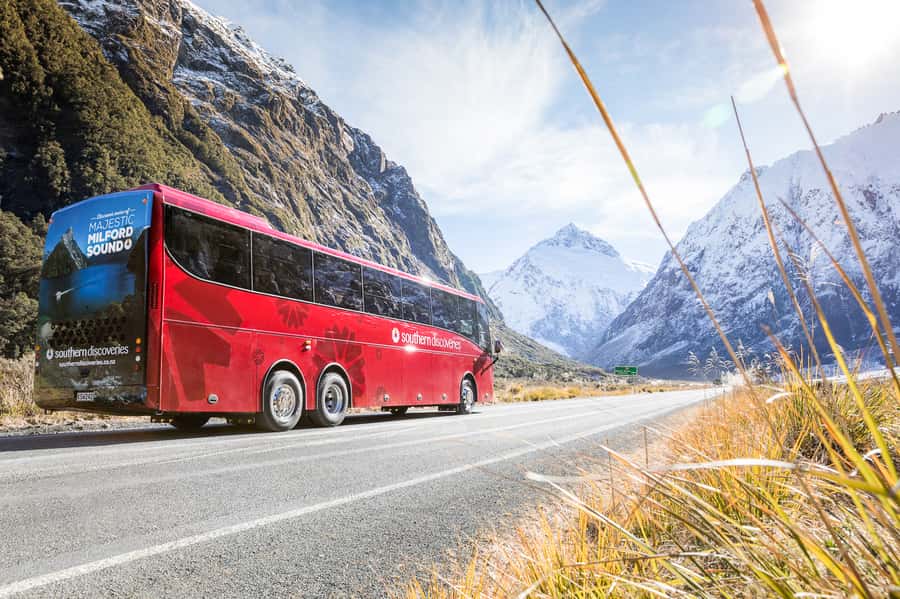 From Queenstown: Milford Sound Day Trip on Premium Coach - Queenstown departure and the first long road section