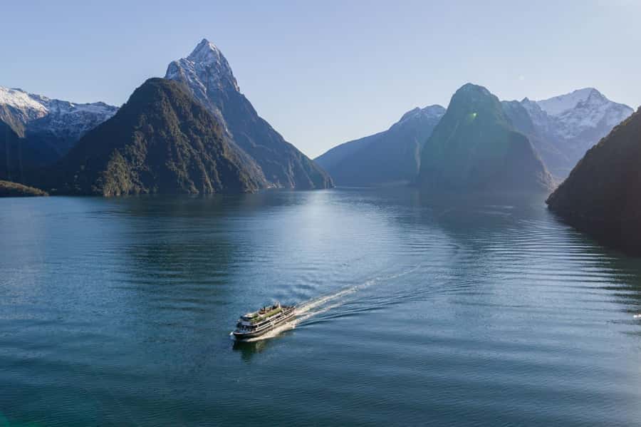 From Te Anau: Milford Sound Cruise and Coach Day Trip - Monkey Creek and the approach to Milford Sound