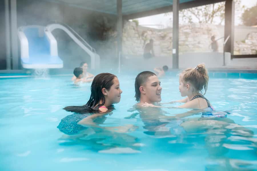 Geothermal and Freshwater Combo Family Pools in New Zealand - Soaking in the 37°C and 40°C Rachel Spring pools