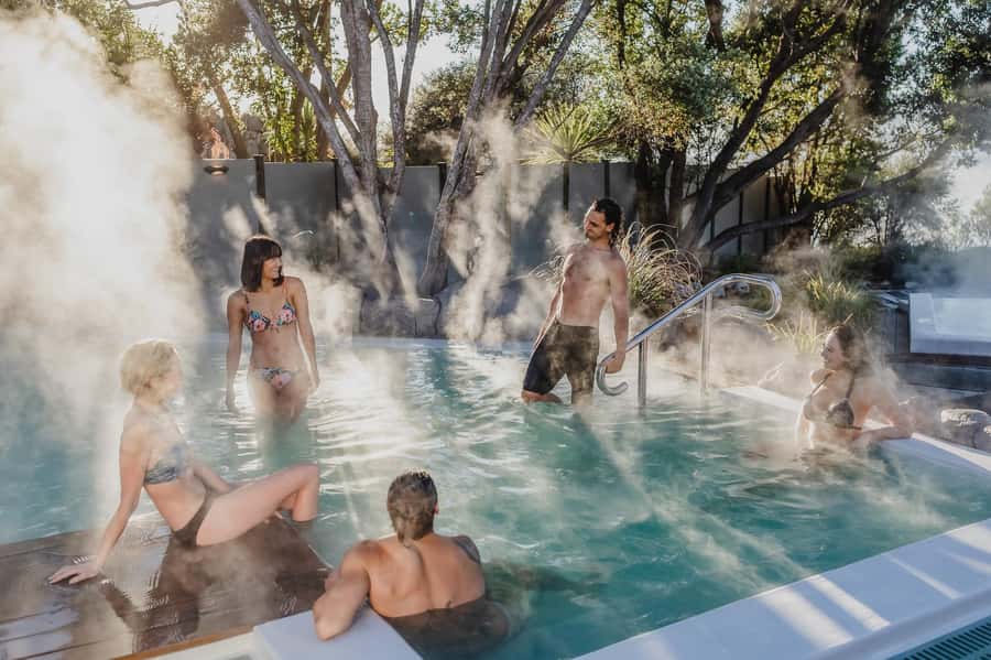 Geothermal Mineral Baths Experience: Pavilion Pools for 12+ - The lake-view Rachel Spring pool
