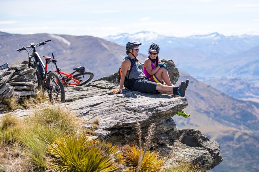 Guided Mountain E-bike Tour - Ride to the Sky - Getting comfortable on a full-suspension e-bike