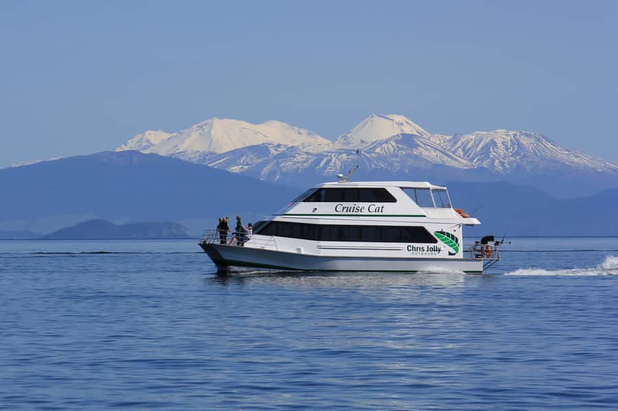 Lake Taupo: Maori Rock Carvings 10.30 AM 1.5-Hour Cruise - Lake views toward Tongariro National Park