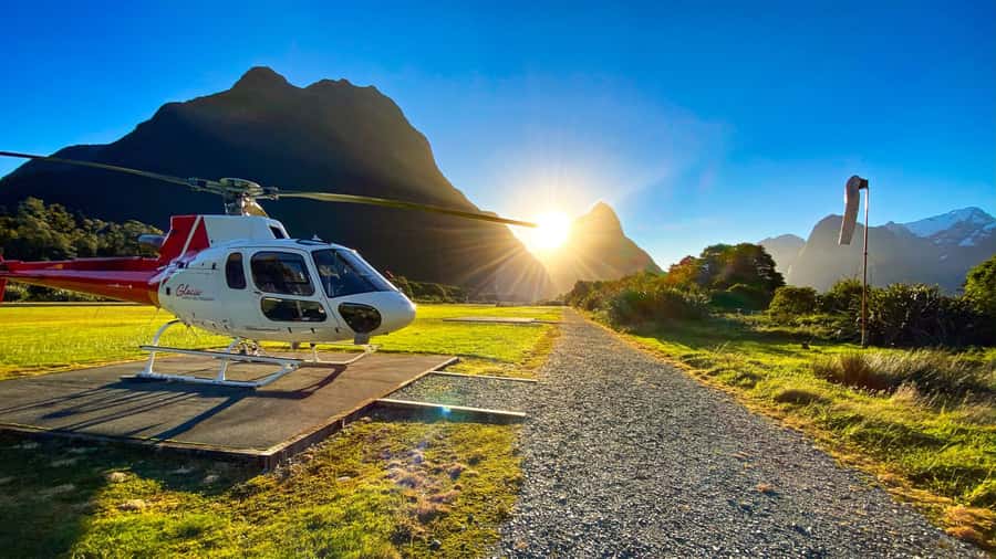 Milford Sound Extended Helicopter Flight & 3 Landings - First landing: Milford Sound on foot