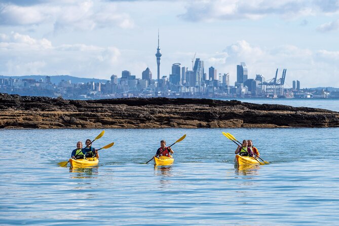 Motukorea / Browns Island Sea Kayak Journey - Landing on an island with three pa sites