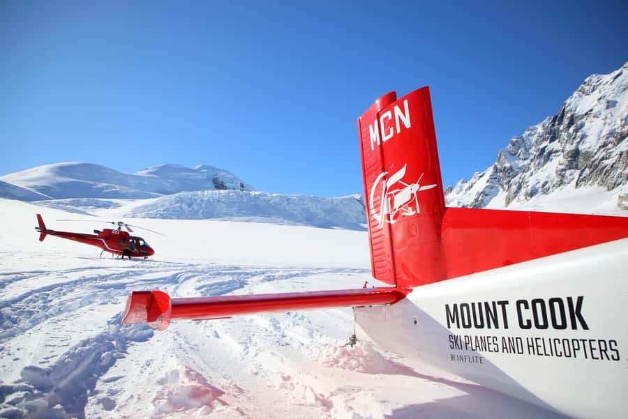 Mount Cook: Ski Plane and Helicopter Glacier Combo Flight - Standing on the upper Tasman Glacier