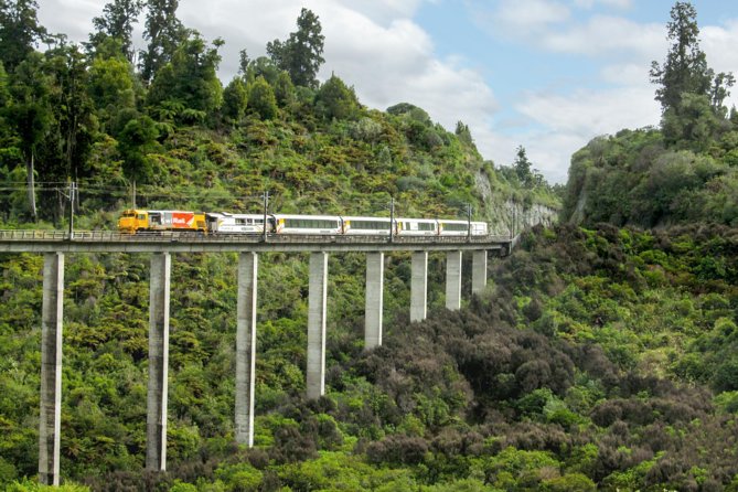 Northern Explorer Train Journey from Auckland to Wellington - Seats, windows, and the open-air car