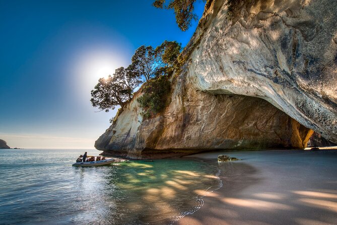 One Hour Cathedral Cove Boat Tour in Hahei - Leaving Hahei Beach on the Hahei Explorer