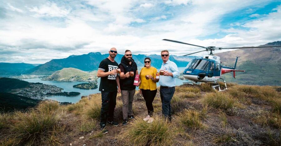 Queenstown: Helicopter Flight and Gin Tasting Tour - The opening flight and a gin on the mountain