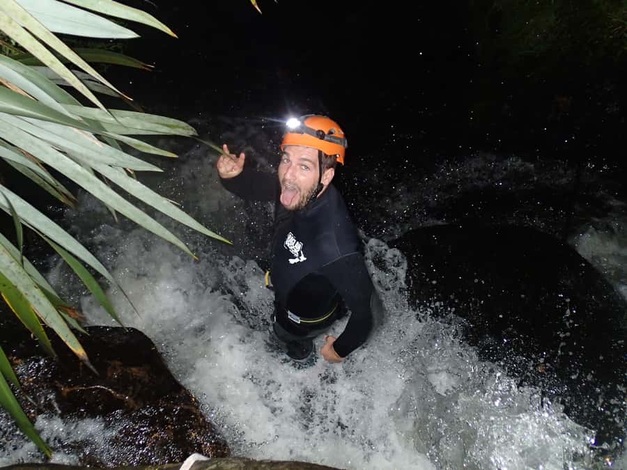 Raglan: Sunset Canyoning Tour and Glowworm Experience - Following the lava flow into the canyon