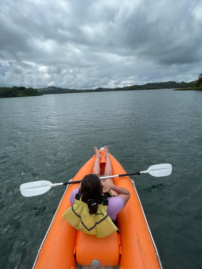 Rotorua: Secret adventure kayaking to natural hot springs - The 65-minute kayak trip on Lake Rotoiti