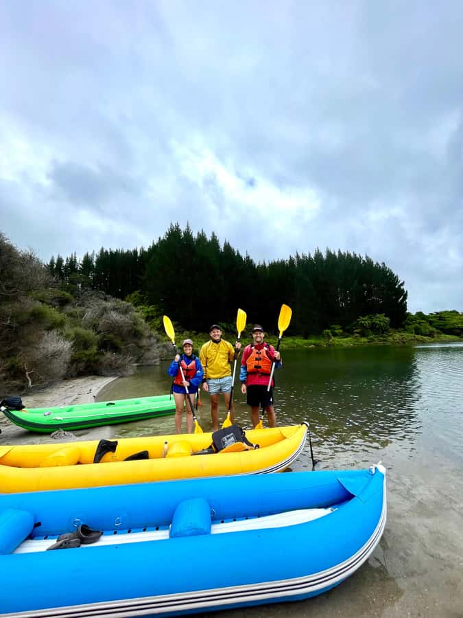 Rotorua: Secret adventure kayaking to natural hot springs - The five-minute van ride back