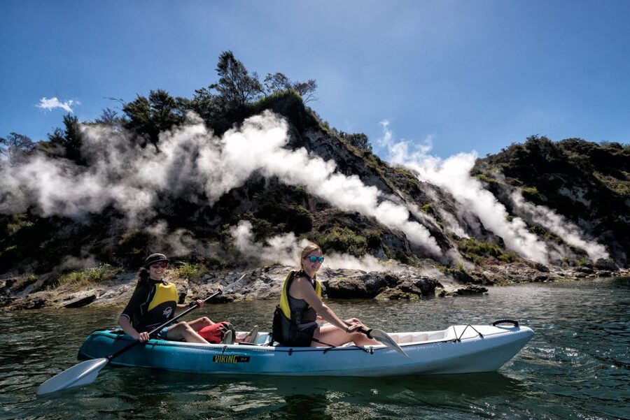 Rotorua: Waimangu Valley Walk and Steaming Cliffs Kayak Tour - Leaving Rotorua from the Information Centre
