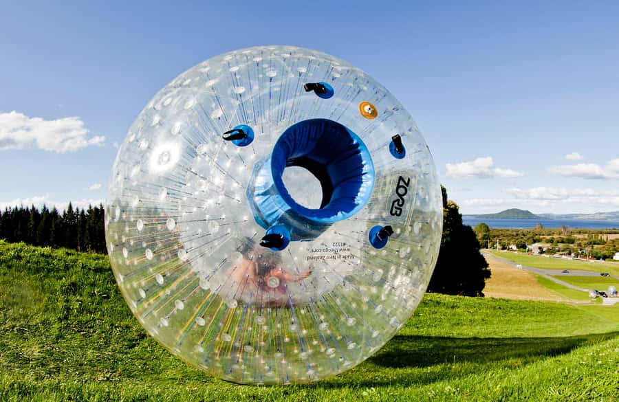 Rotorua: ZORB Inflatable Ball Rides - The mood is silly, not scary