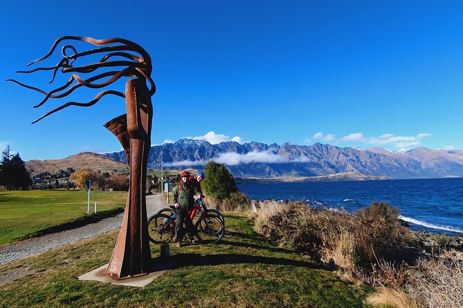 Scenic Guided eBike Tour Ride to the Lake - Across the sheep farm to the Shotover bridge