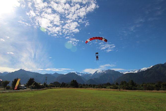 Tandem Skydive 13,000ft from Franz Josef - Safety, confidence, and physical demands